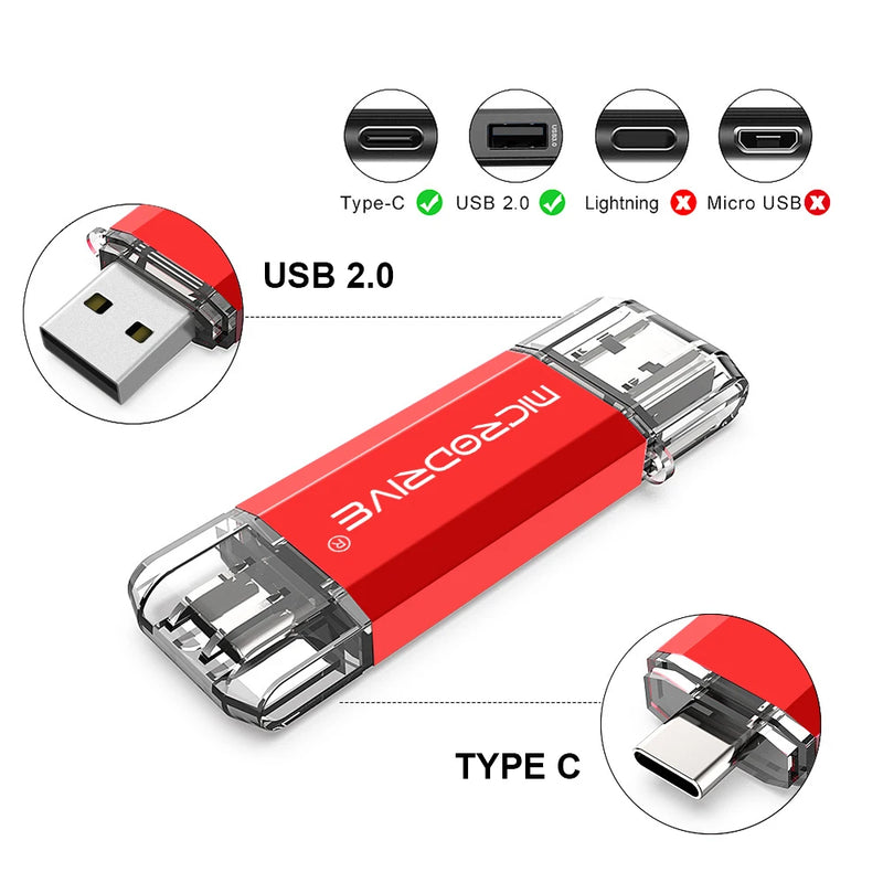 Adaptador USB - Tipo C - 128GB|64GB|32GB|16GB|8GB|4GB